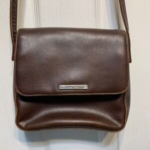 Nine West Y2K Crossbody Bag Small Brown Faux Leather Dark Academia Classic 90s